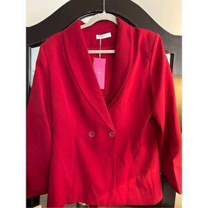 New Beauty-Emily Red Wine Career Suit Set 2 Pieces XL